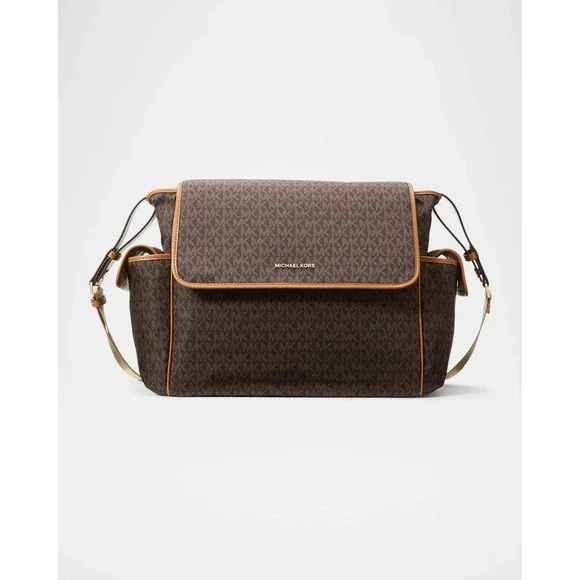 NWT MICHAEL Michael Kors Large Monogram Print Diaper Bag in Brown/acorn - Picture 1 of 9